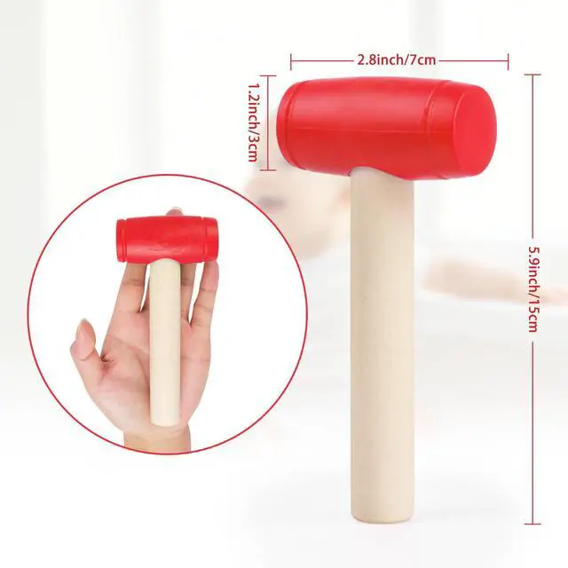 Alt view image 3 of 7 - 1Pcs Toy Hammer Simulation Wooden Hammers Plastic Toddler Hammer SmallPortable Kids Maintenance Tools Toys Pretend Fake Mallet Hammers for Boys Girls