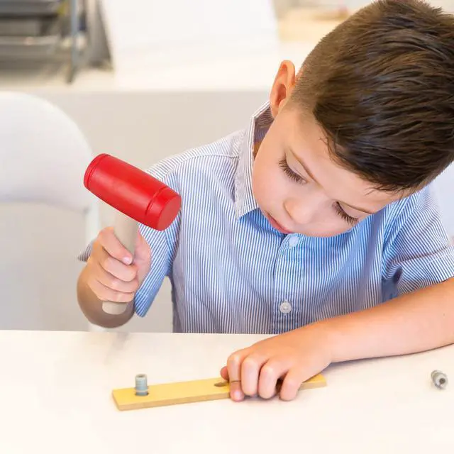 Alt view image 6 of 7 - 1Pcs Toy Hammer Simulation Wooden Hammers Plastic Toddler Hammer SmallPortable Kids Maintenance Tools Toys Pretend Fake Mallet Hammers for Boys Girls