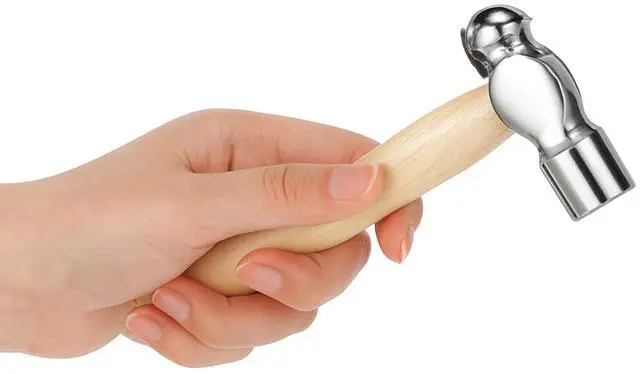 Main image of Mini Hammer with Wooden Handle, Ball Peen Hammer, Small Round Head Hammers Tool, Jewelry Making, Repairing, Carpentry, Crafting