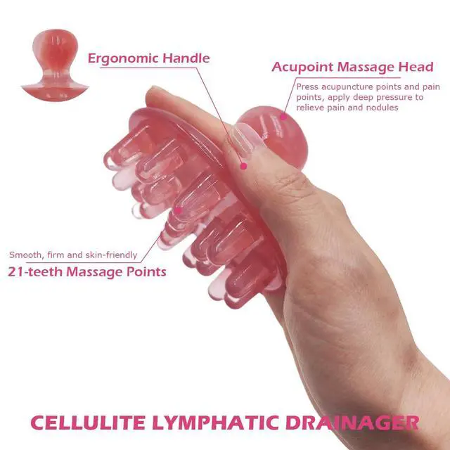 Alt view image 4 of 6 - Meridian Massage Brush for Belly Fat Cellulite Remover | Lymphatic Drainage Tool, Meridian Fascia Blaster Cellulite Remover Gua Sha Brush for Body Shaping Muscle Pain Relief
