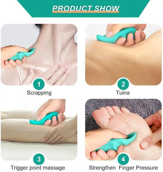 Alt view image 4 of 7 - Massage Tool Set, Trigger Point Massage Tool Kit with Thumb Saver, Deep Tissue Manual Back Massager, Pressure Point & Muscle Knot Remover for Neck, Back, Shoulders, Legs