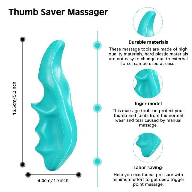 Alt view image 2 of 6 - 2 Pcs Green Thumb Saver Massage Tool Deep Tissue Massager for Pressure Reflexology Professional Neck Shoulder Back Foot Stress Relief