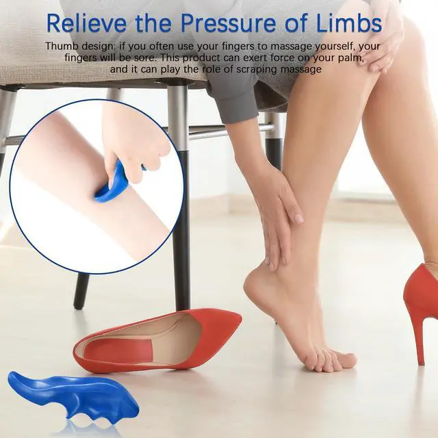 Alt view image 5 of 7 - 2 Pcs Blue Thumb Saver Massage Tool Deep Tissue Massager for Pressure Reflexology Professional Neck Shoulder Back Foot Stress Relief