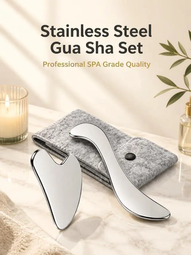 Alt view image 2 of 7 - Stainless Steel Gua Sha Tool for Face & Body, Muscle Scraper Massage Tool |Deep Tissue Massage, Myofascial Release, Trigger Point Therapy, Facial Sculpting, Lymphatic Drainage, Neck Back Shoulder Legs