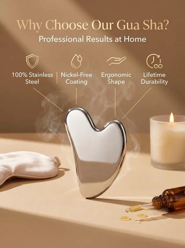 Alt view image 6 of 7 - Stainless Steel Gua Sha Tool for Face & Body, Muscle Scraper Massage Tool |Deep Tissue Massage, Myofascial Release, Trigger Point Therapy, Facial Sculpting, Lymphatic Drainage, Neck Back Shoulder Legs