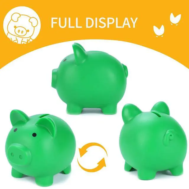Alt view image 2 of 7 - Mini Piggy Bank, Plastic Coin Bank, Unbreakable Money BanksDark Green | Cute Piggy Banks, Best Birthday Gifts Home Decoration