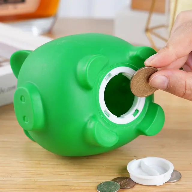 Alt view image 4 of 7 - Mini Piggy Bank, Plastic Coin Bank, Unbreakable Money BanksDark Green | Cute Piggy Banks, Best Birthday Gifts Home Decoration