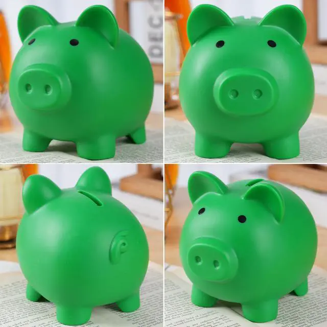 Alt view image 5 of 7 - Mini Piggy Bank, Plastic Coin Bank, Unbreakable Money BanksDark Green | Cute Piggy Banks, Best Birthday Gifts Home Decoration