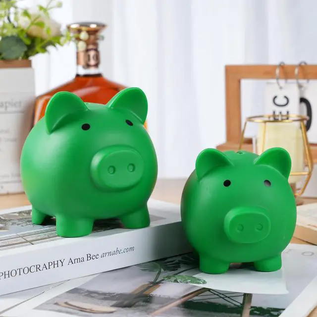 Alt view image 7 of 7 - Mini Piggy Bank, Plastic Coin Bank, Unbreakable Money BanksDark Green | Cute Piggy Banks, Best Birthday Gifts Home Decoration