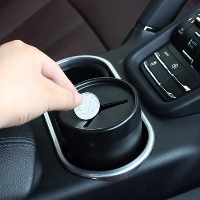 Alt view image 3 of 7 - Portable Piggy Bank Car Coin Storage Box, Plastic Change Bucket in the Car | Removable, can Store 120 Mixed Coins, Suitable for Outdoor Car Home Desktop Bedroom Decoration