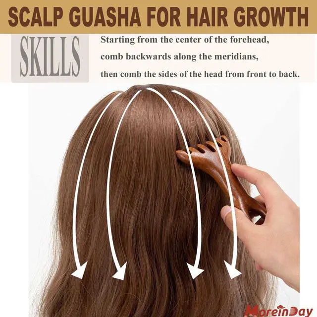 Alt view image 3 of 7 - Head Massager Scalp, Wooden Scalp Massager, Foot Massage Tool | with storage pouch, natural Sandalwood, masajeador de cabeza, scalp massage for stress relax, foot massage for muscles relax