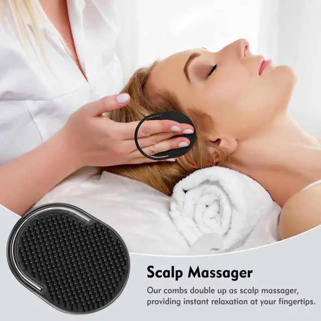 Alt view image 6 of 7 - 6 Pcs Palm Combs for Men, Massager Hair Brush Comb,Shower Comb,pocket brush