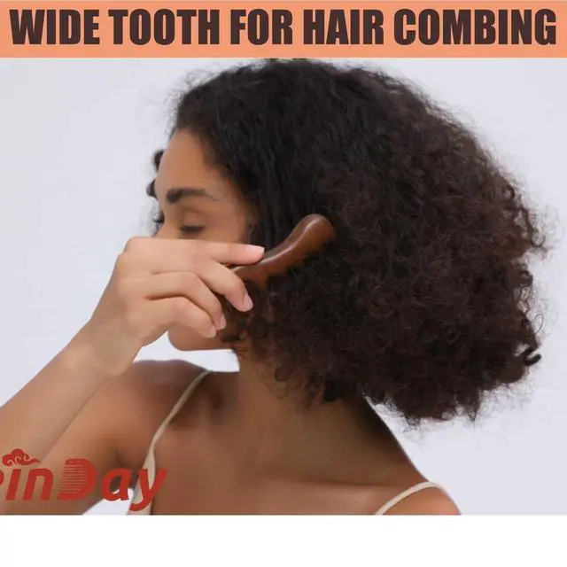 Alt view image 5 of 7 - Loc Comb for Sisterlocks, locs Comb for Dreads and Microlocs | with Storage Pouch, Sandalwood Comb for Locs and Braids, Wooden Scalp Massager for Scalp Massage