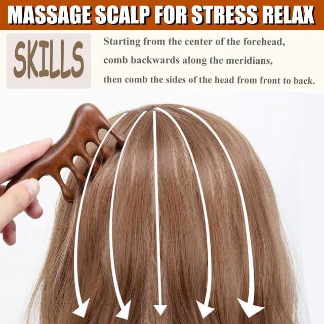 Alt view image 6 of 7 - Loc Comb for Sisterlocks, locs Comb for Dreads and Microlocs | with Storage Pouch, Sandalwood Comb for Locs and Braids, Wooden Scalp Massager for Scalp Massage