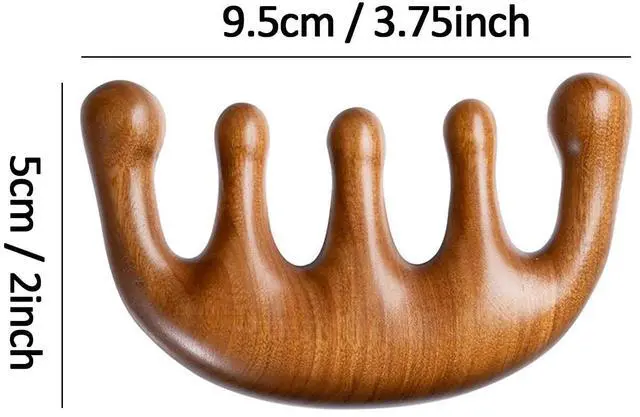 Alt view image 6 of 7 - Wooden Scalp Comb, Round & Wide Tooth Hair Comb, Gua Sha Massage Scalp, Hair Care Massage Comb