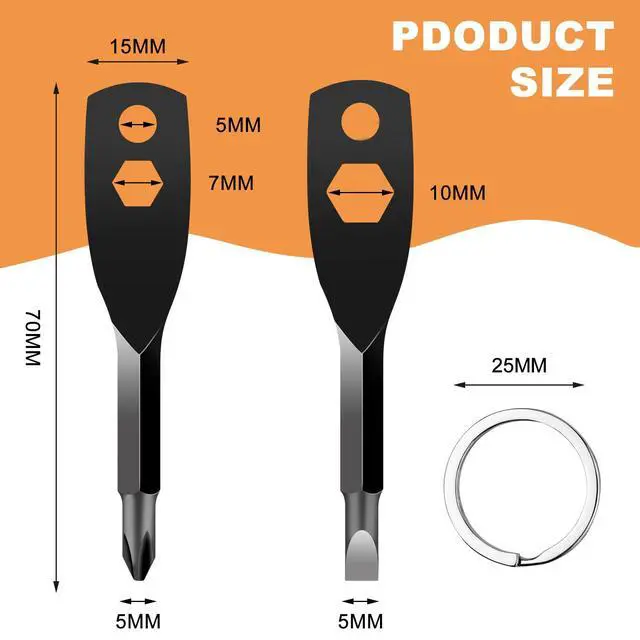 Alt view image 2 of 6 - Stocking Stuffers for Men,Christmas- Gifts 4-in-1 Keychain Screwdriver Set | Multi-functional Cool Gadgets Tools for Men Dad Husband with Phillips, Slotted and Hex Wrench on Anniversary White Elephant