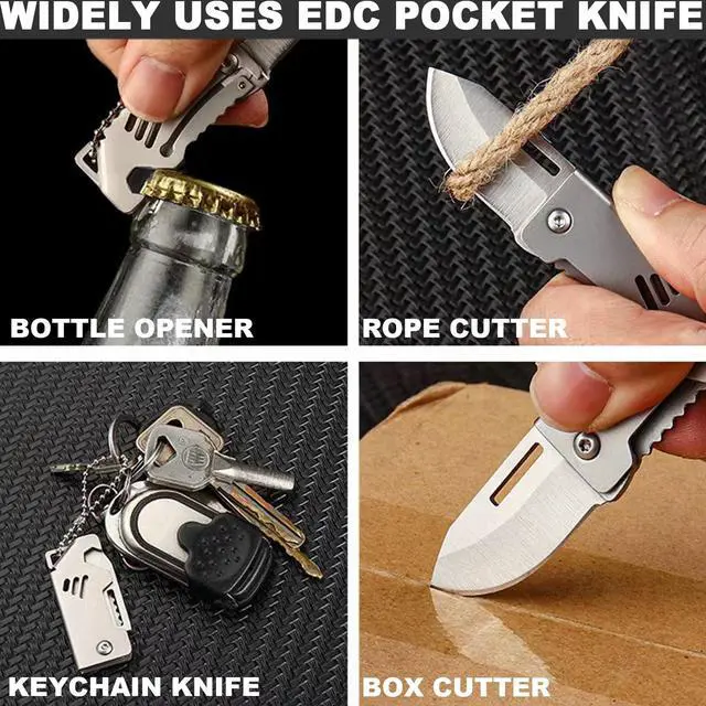 Alt view image 2 of 6 - Mini Pocket Knife with Bottle Opener for Men, Portable Cool Gadgets | Everyday Carry, Stocking Stuffers Gifts for Father,Dad, Women, Him, Her