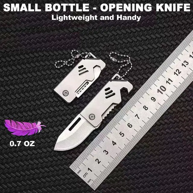 Alt view image 5 of 6 - Mini Pocket Knife with Bottle Opener for Men, Portable Cool Gadgets | Everyday Carry, Stocking Stuffers Gifts for Father,Dad, Women, Him, Her