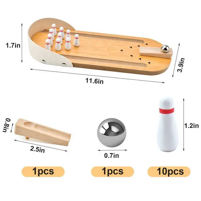 Alt view image 2 of 7 - Tabletop Mini Bowling Game Set White Elephant Gifts for Adults Teens Kids | Stocking Stuffers for Teen Boys Girls Home Bowling Alleys Office Desk Game Small Finger Toys Gag Gifts Stress Relief Gadgets