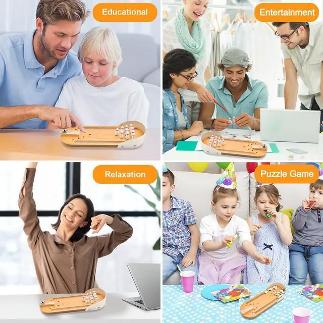 Alt view image 6 of 7 - Tabletop Mini Bowling Game Set White Elephant Gifts for Adults Teens Kids | Stocking Stuffers for Teen Boys Girls Home Bowling Alleys Office Desk Game Small Finger Toys Gag Gifts Stress Relief Gadgets