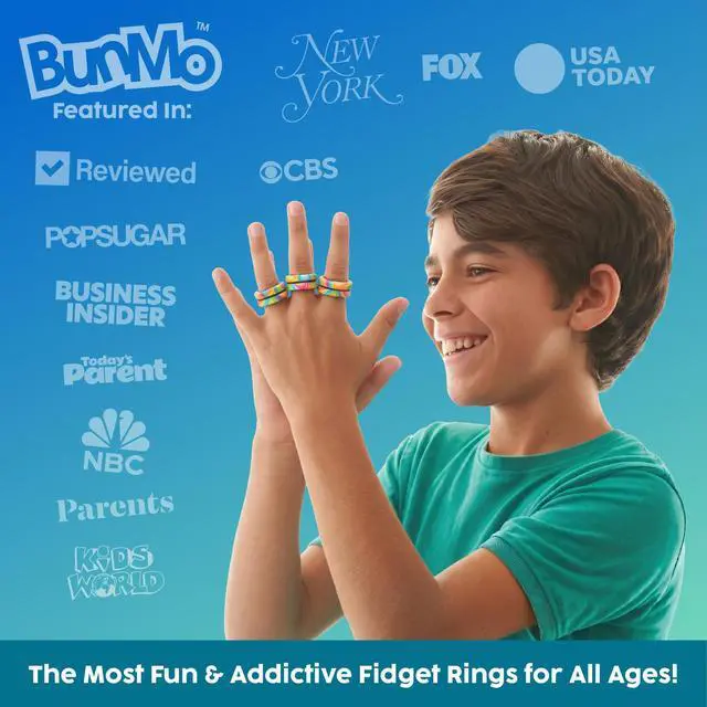 Alt view image 3 of 7 - Magnetic Fidget Rings 3pk Cool Fidgets for Teens, Quiet Fidget Toys, Fidget Toys Adults, Maximum Strength 8 N50 Magnets, Learn Cool Tricks, Teen Gifts, Fidgets for Kids 8-12, Multicolored