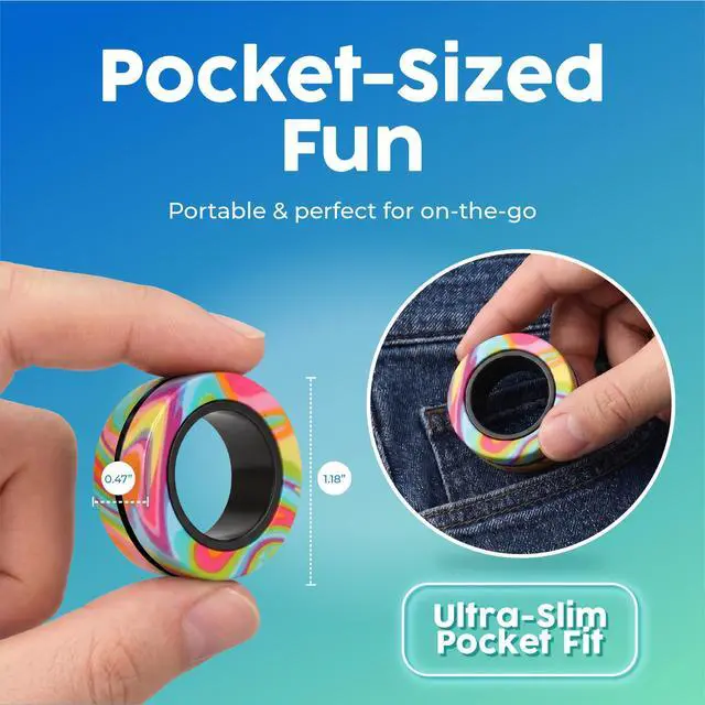 Alt view image 7 of 7 - Magnetic Fidget Rings 3pk Cool Fidgets for Teens, Quiet Fidget Toys, Fidget Toys Adults, Maximum Strength 8 N50 Magnets, Learn Cool Tricks, Teen Gifts, Fidgets for Kids 8-12, Multicolored