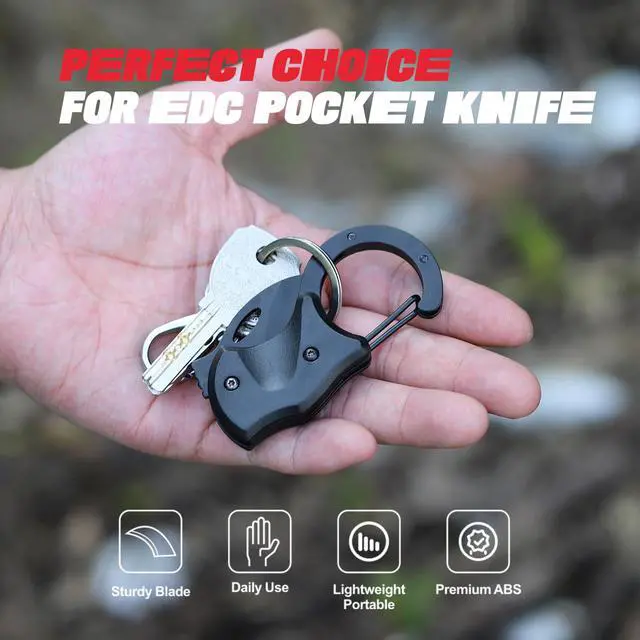 Alt view image 6 of 6 - Gifts for Men Brother, Small Pocket Knife for Men, Christmas Stocking Stuffers, Keychain, Box Cutter EDC Gadgets for Husband Him, Unique Gifts ldea for Camping Fishing Hiking