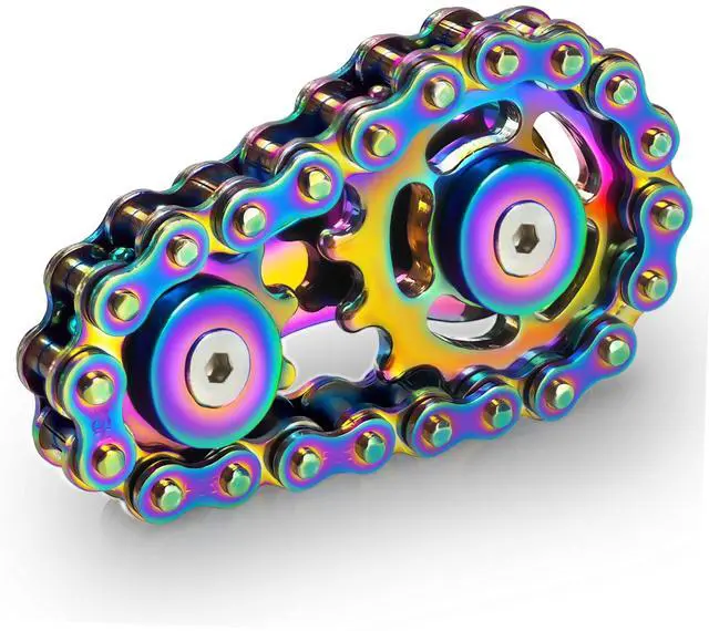 Main image of Metal Fidget Spinner Toys for Teens Boys Adults Bike Chain Roller Gadgets ADHD Figette Anxiety Stress Relief Items Quiet Figet Desk Offices EDC Men Easter Basket Stuffer