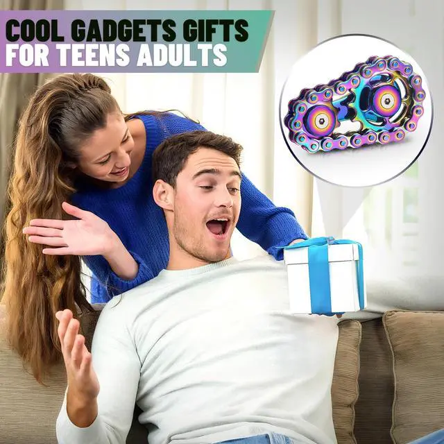 Alt view image 7 of 7 - Metal Fidget Spinner Toys for Teens Boys Adults Bike Chain Roller Gadgets ADHD Figette Anxiety Stress Relief Items Quiet Figet Desk Offices EDC Men Easter Basket Stuffer