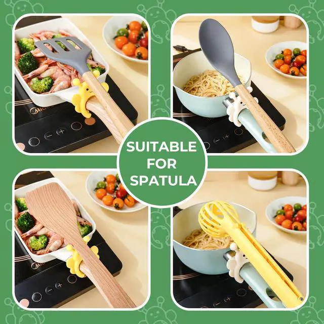 Alt view image 7 of 7 - Bee Spoon Holder Cute Spoon Rest for Stove Top, Steam Releaser & Lid Lifter Heat Resistant Silicone Cooking Gadget, Fun Kitchen Accessories, Unique Cooking Gift