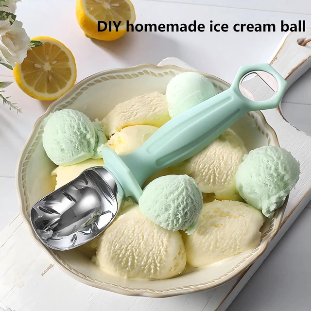 Alt view image 3 of 7 - Ice Cream Toppings, Ice Cream Scoop with Bottle Opener,8.66 Inch,Green. | Heavy-Duty Zinc Alloy and PP Handle, For Ice Cream, Cookie Dough and Fruit Balls, Excellent Gift for Ice Cream Enthusiasts