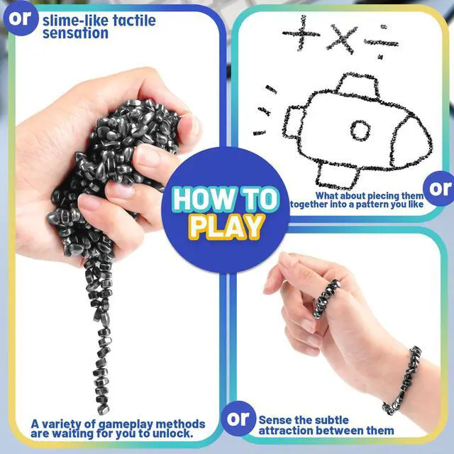 Alt view image 3 of 6 - Fidget Toy for Adults Cool Gadgets Gifts for Teen Boys Girls 300pc Office Desk Stuff for Mens ADHD Tools Sensory Autism Stress Anxiety Fidgets Beads Balls Ferrite Putty Stones Easter Basket Stuffer