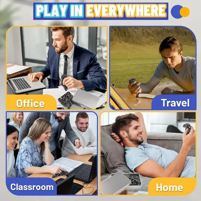 Alt view image 4 of 6 - Fidget Toy for Adults Cool Gadgets Gifts for Teen Boys Girls 300pc Office Desk Stuff for Mens ADHD Tools Sensory Autism Stress Anxiety Fidgets Beads Balls Ferrite Putty Stones Easter Basket Stuffer