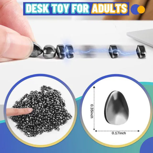 Alt view image 5 of 6 - Fidget Toy for Adults Cool Gadgets Gifts for Teen Boys Girls 300pc Office Desk Stuff for Mens ADHD Tools Sensory Autism Stress Anxiety Fidgets Beads Balls Ferrite Putty Stones Easter Basket Stuffer