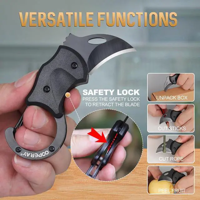 Alt view image 3 of 7 - Stocking Stuffers for Men Christmas, Small Pocket Knife for Men Him Dad, Christmas Birthday Gifts, Box Cutter, EDC Gadget Keychain, Every Day Carry Folding Knife, Camping Fishing Hiking Multitool Gift