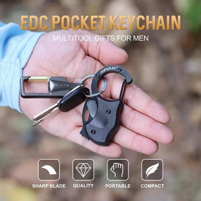 Alt view image 7 of 7 - Stocking Stuffers for Men Christmas, Small Pocket Knife for Men Him Dad, Christmas Birthday Gifts, Box Cutter, EDC Gadget Keychain, Every Day Carry Folding Knife, Camping Fishing Hiking Multitool Gift