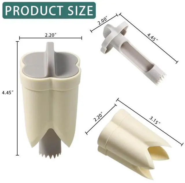 Alt view image 2 of 7 - Pepper Corer, 2 in 1 Red Bell Pepper Seed Corer Remover Tool, Fruit & Vegetable Corers Quick Cave Tools for Jalapeno Cutter Deseeder, Off White, 1 P