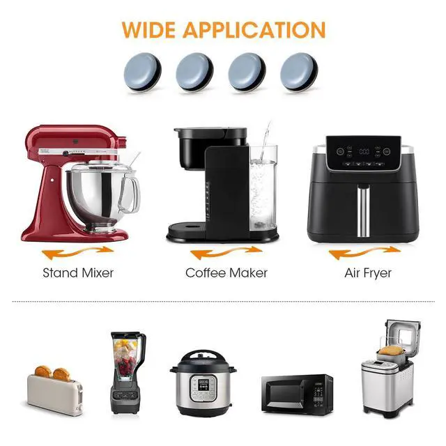 Alt view image 6 of 7 - Appliance Sliders, 8 Pcs Small Appliance Slider for Countertop | Self Adhesive Caster Wheels Appliance Rollers, Kitchen Gadgets Home Must Have for Kitchenaid Mixer Coffee Maker Air Fryer