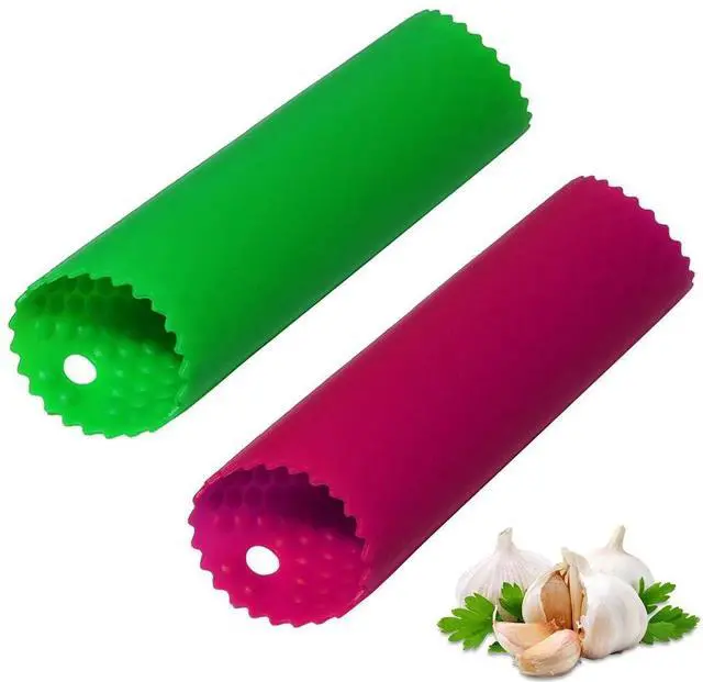 Main image of Garlic Peeler Skin Remover Roller Keeper,Easy Quick to Peeled Garlic Cloves with Silicone Tube Roller Garlic Peeling Kitchen Tool (Green,Red)
