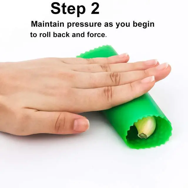 Alt view image 3 of 7 - Garlic Peeler Skin Remover Roller Keeper,Easy Quick to Peeled Garlic Cloves with Silicone Tube Roller Garlic Peeling Kitchen Tool (Green,Red)