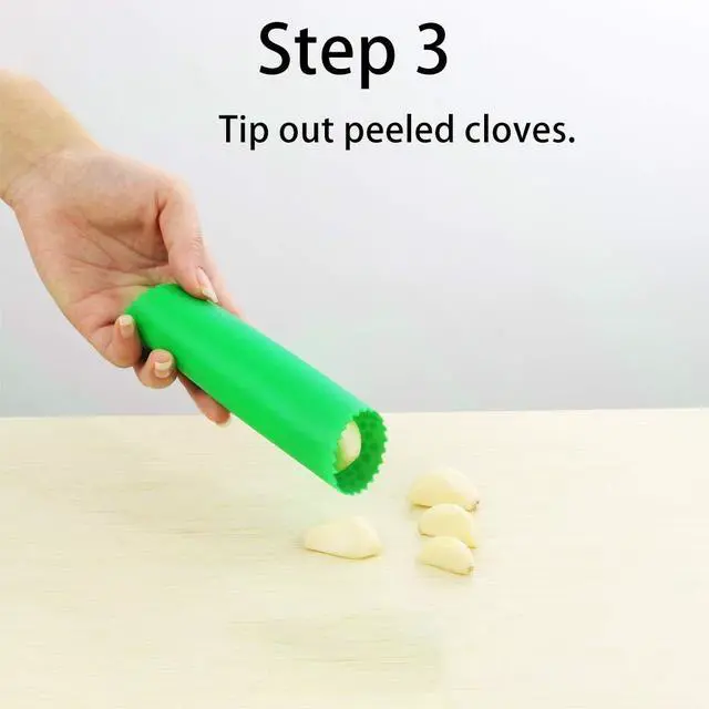 Alt view image 4 of 7 - Garlic Peeler Skin Remover Roller Keeper,Easy Quick to Peeled Garlic Cloves with Silicone Tube Roller Garlic Peeling Kitchen Tool (Green,Red)
