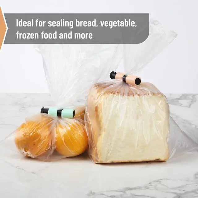 Alt view image 5 of 7 - Squeeze and Lock Bread Bag Clips, 2.4 Inch, 8 Pack | Multicolor Squeeze Lock Clips, Reusable Bag Closures for Bread, Snacks, Coffee, Food Storage, Fits Thick and Thin Bags