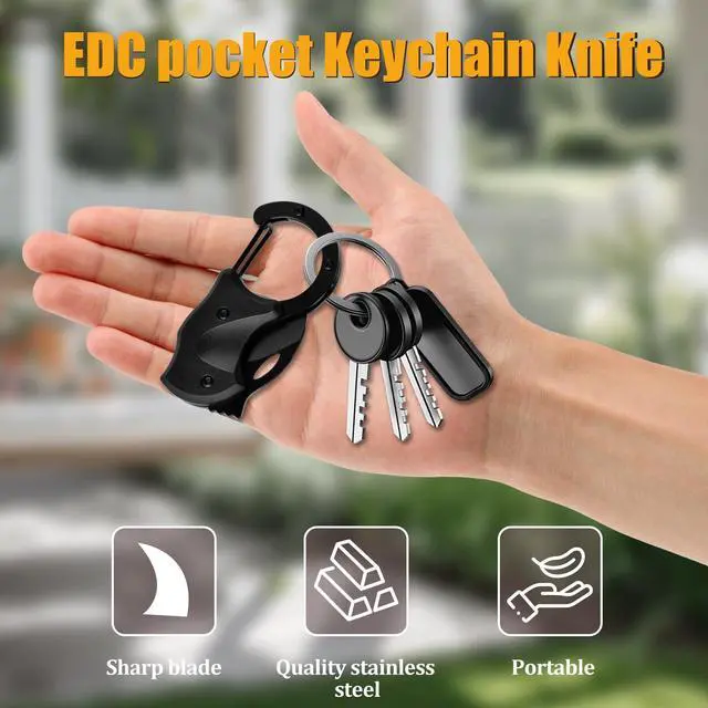 Alt view image 5 of 7 - Stocking Stuffers for Men Small Pocket Knife Keychain for Husband Boyfriend | Christmas Men Gifts for Husband Dad Brother Boyfriend, Hunting Essentials,Cool Gadgets for Birthday Valentines Anniversary