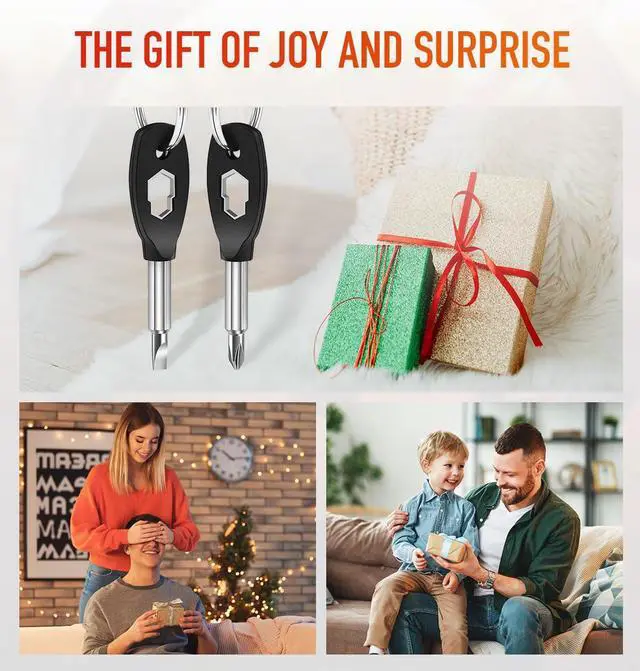 Alt view image 4 of 7 - Stocking Stuffers for Men, 6-in-1 Keychain Screwdriver Bit with Flathead and Phillips, Slotted and Hex Wrench Cool Gadgets, Christmas Gifts for Mens