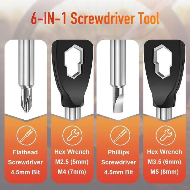 Alt view image 3 of 7 - Stocking Stuffers for Men, 6-in-1 Keychain Screwdriver Bit with Flathead and Phillips, Slotted and Hex Wrench Cool Gadgets, Christmas Gifts for Mens
