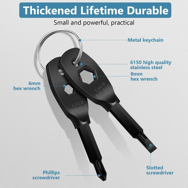 Alt view image 2 of 7 - Gifts for men, Portable 4-in-1 Pocket Screwdriver Keychain Multitool, a Cool Gadget Perfect for Dads, Husbands and Boyfriends