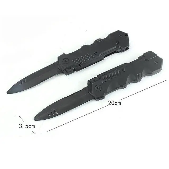 Alt view image 4 of 5 - 4pcs Retractable Fake Knife Slim Toy Weapon Plastic Prop Dagger Trick Blade for Halloween Fools Day Party Cosplay Joke Gadget Prank Gag Black