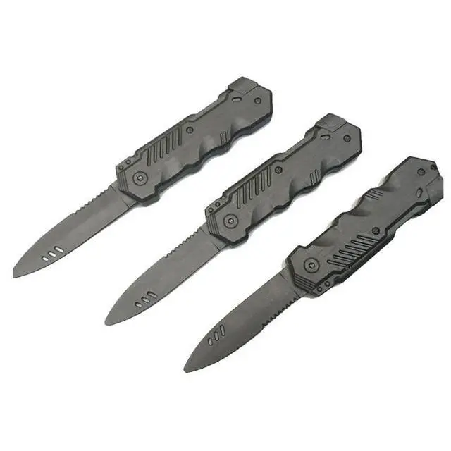 Alt view image 5 of 5 - 4pcs Retractable Fake Knife Slim Toy Weapon Plastic Prop Dagger Trick Blade for Halloween Fools Day Party Cosplay Joke Gadget Prank Gag Black