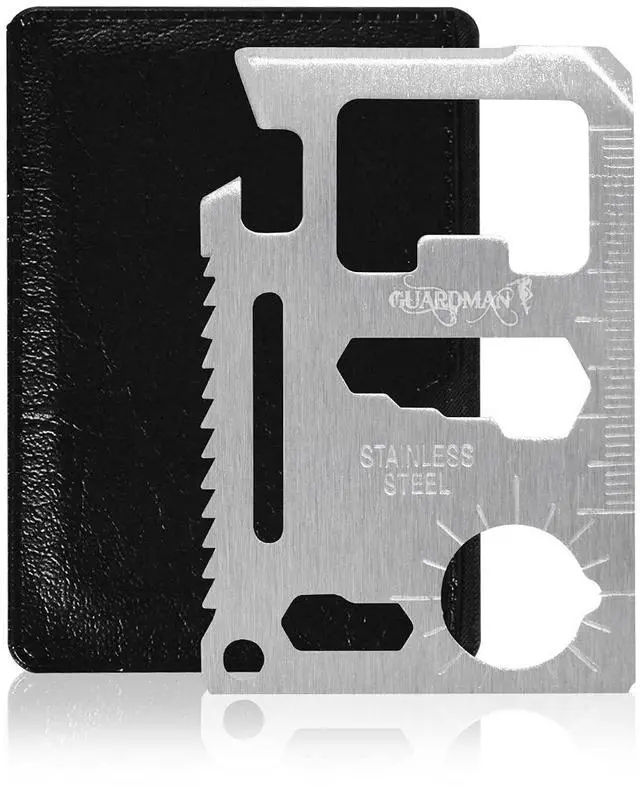 Main image of 11-in-1 Survival Credit Card Multitool Fathers Day Stocking Stuffer Christmas Gift - Multipurpose Tactical Wallet Tool With Bottle Opener, Survival Knife For Men Birthday Dad