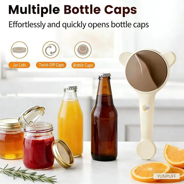 Alt view image 4 of 6 - New Jar Opener for Seniors, 4-in-1 Can Openers for Weak Hands & Arthritis Sufferers with Non Slip Teeth, Ergonomic Non-Slip Handle, Fits 1-3.5 Inch Kitchen Mason Jars, Bottle & Cans